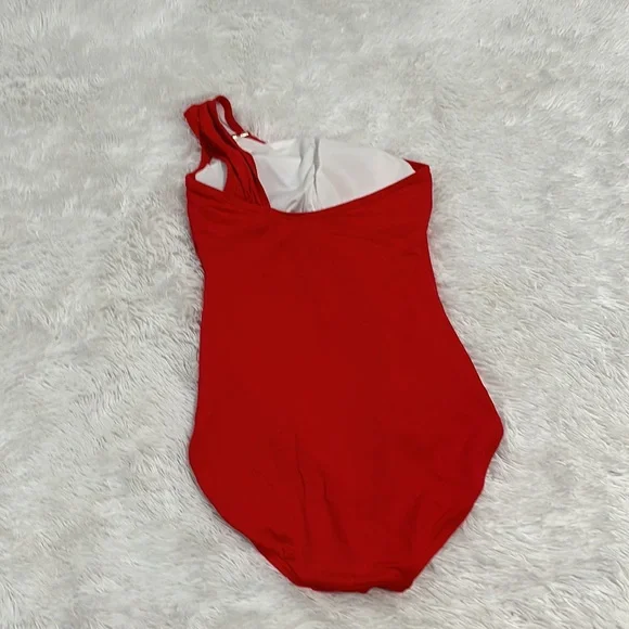 NWOT MICHAEL Michael Kors Red One-Shoulder Swimsuit - Picture 2 of 4